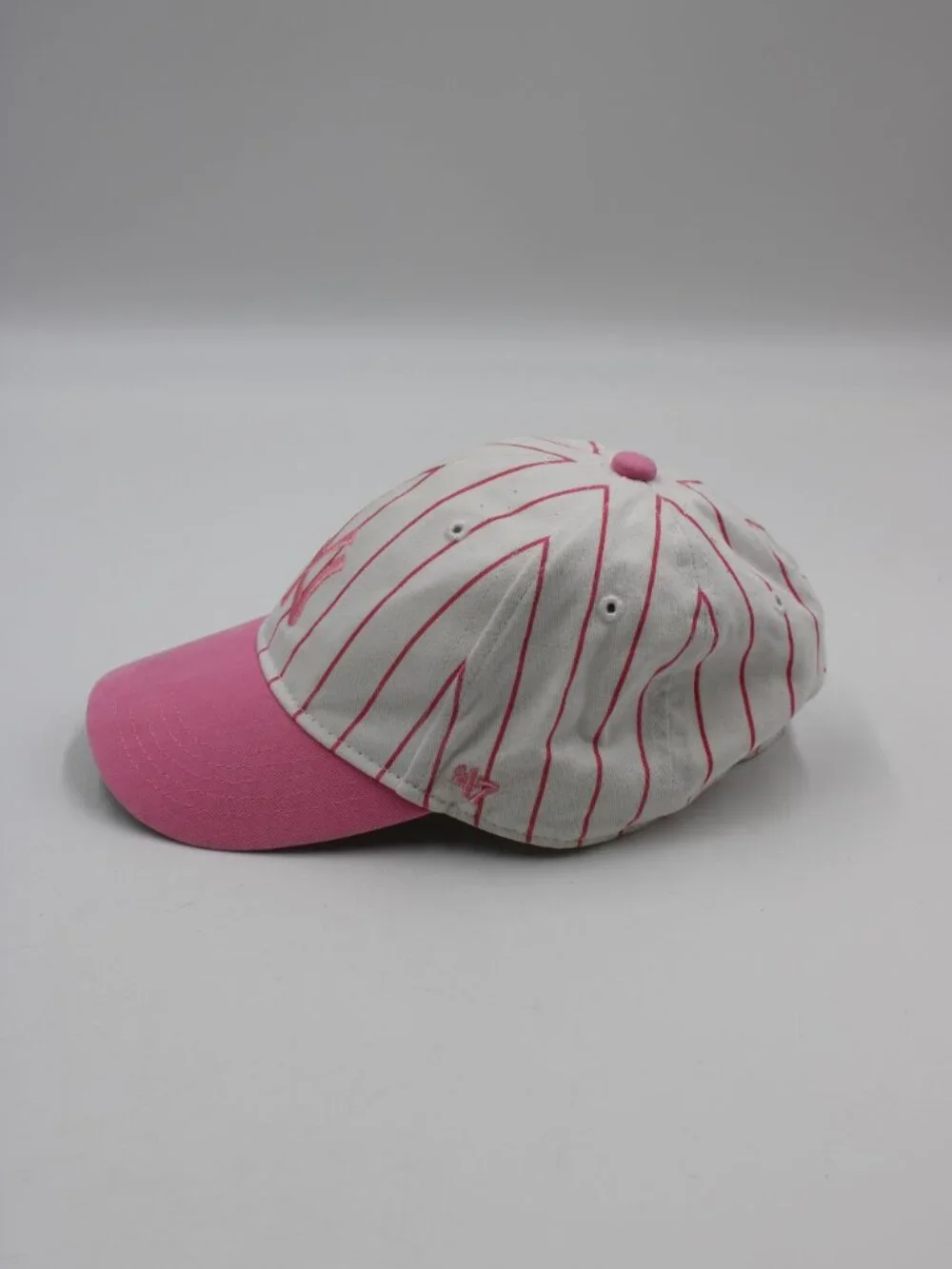 47 Brand New York Yankees Toddler Hat Strapback Cap MLB Pink & White Stripes